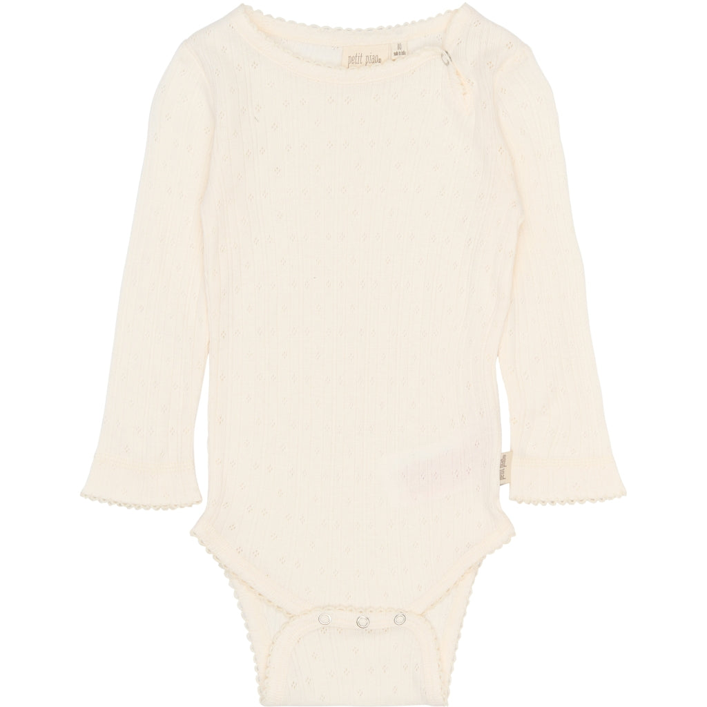 PETIT PIAO PPSuze L_S Pointelle Body Bodystockings Eggnog