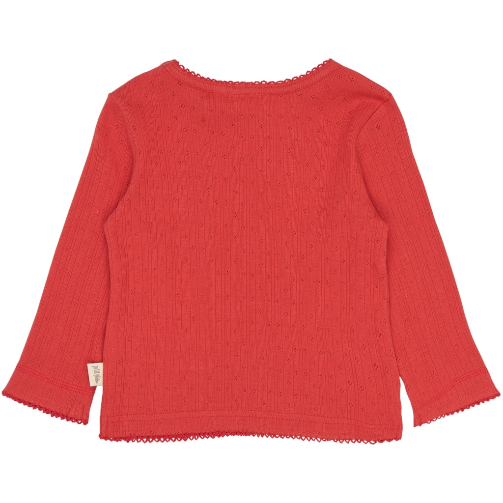 PETIT PIAO PPSuze L_S Pointelle Tee Langærmet bluse Molten Lava