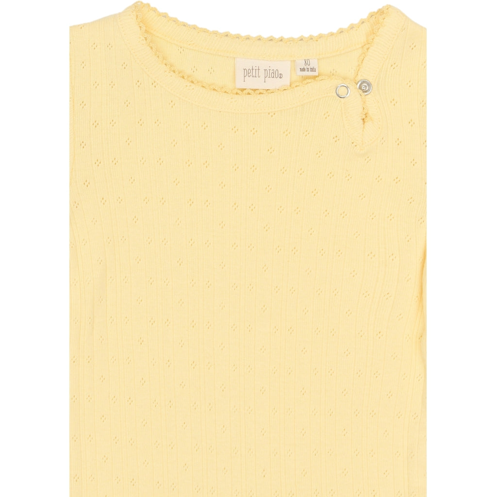 PETIT PIAO PPSuze S_S Pointelle Body Bodystockings Mellow Yellow