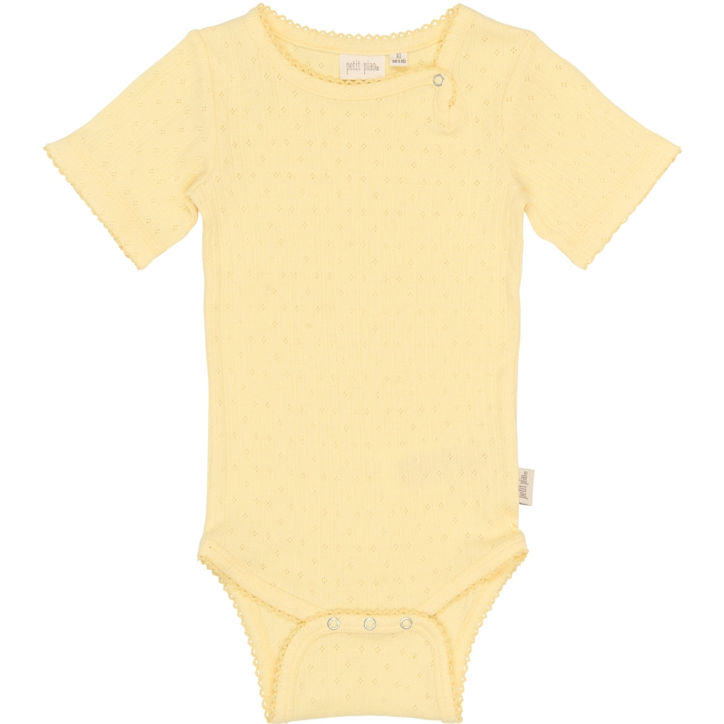 PETIT PIAO PPSuze S_S Pointelle Body Bodystockings Mellow Yellow
