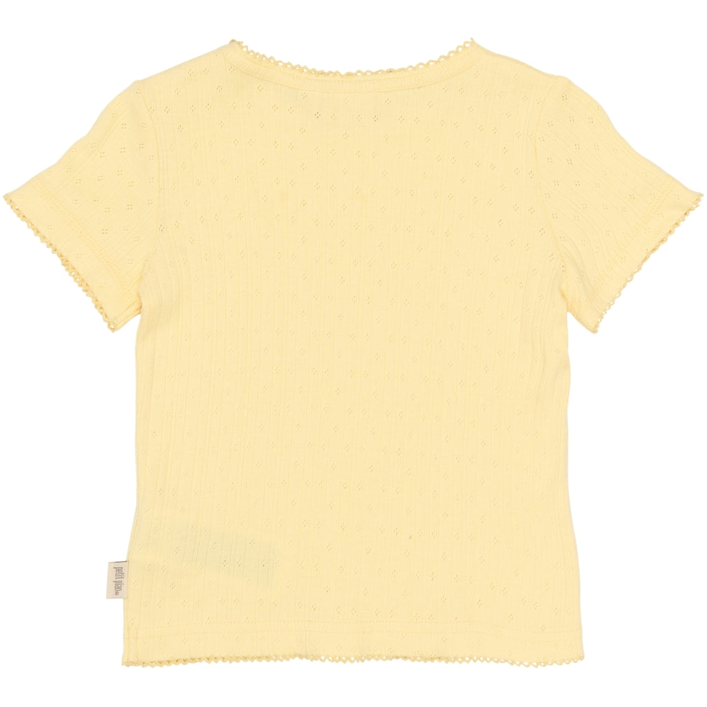 PETIT PIAO PPSuze S_S Pointelle Tee T-shirt Mellow Yellow