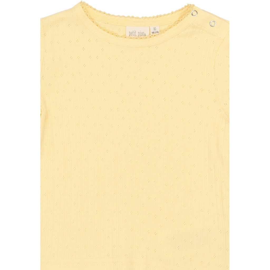 PETIT PIAO PPSuze S_S Pointelle Tee T-shirt Mellow Yellow