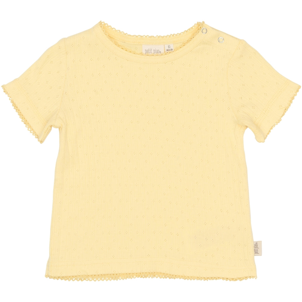 PETIT PIAO PPSuze S_S Pointelle Tee T-shirt Mellow Yellow