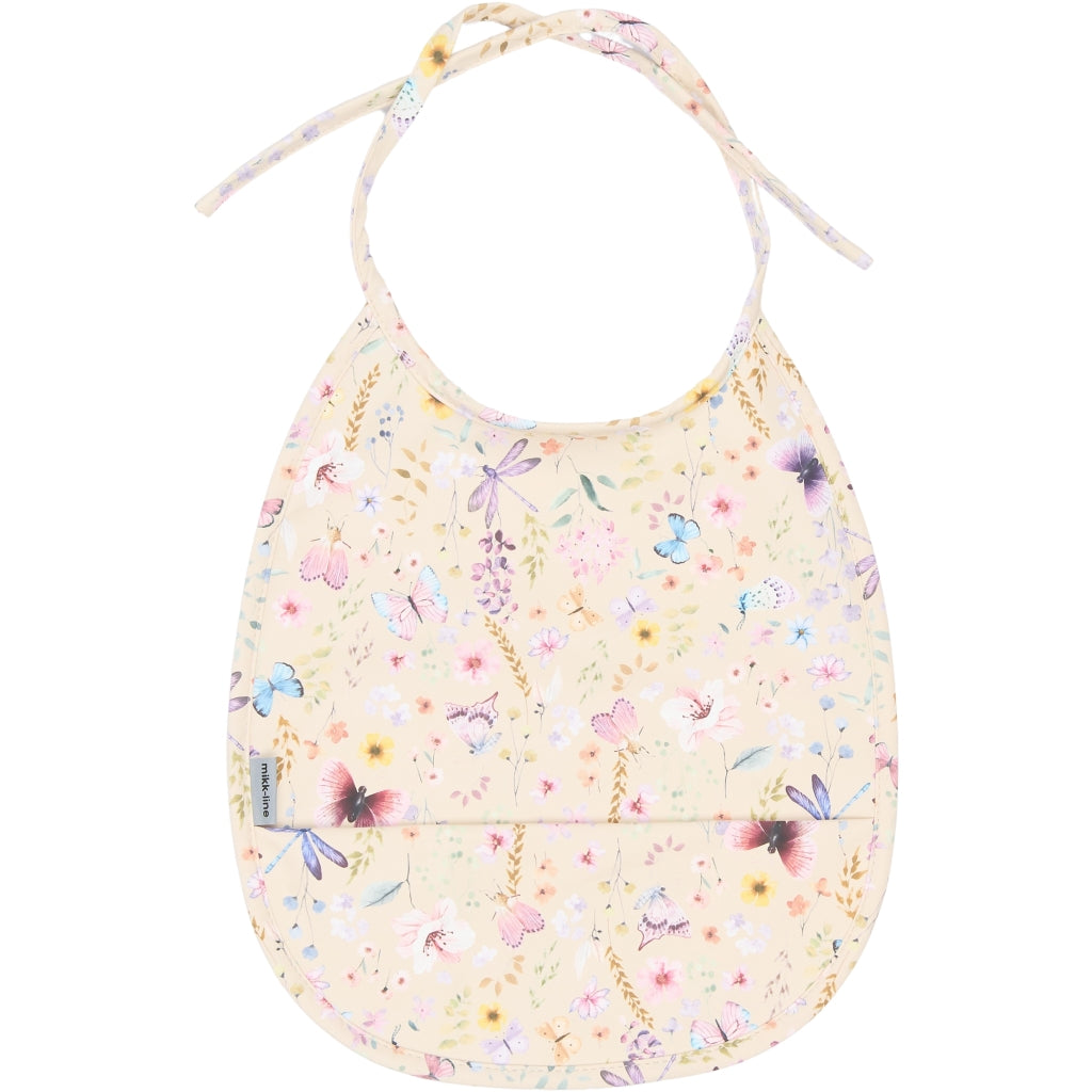 Mikk-Line PU Hagesmæk - Kort m/Print - Recycled Hagesmække og savlesmække Butterfly/Strawberry