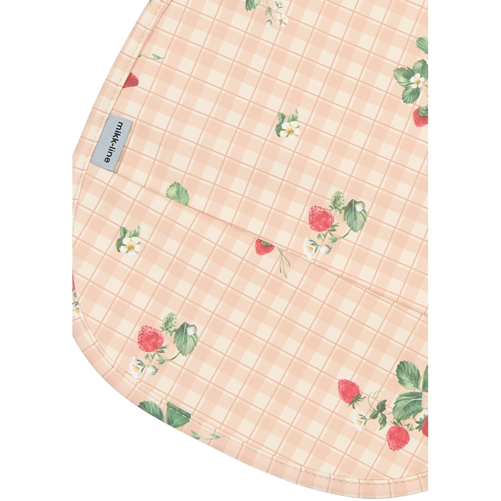 Mikk-Line PU Hagesmæk - Kort m/Print - Recycled Hagesmække og savlesmække Butterfly/Strawberry