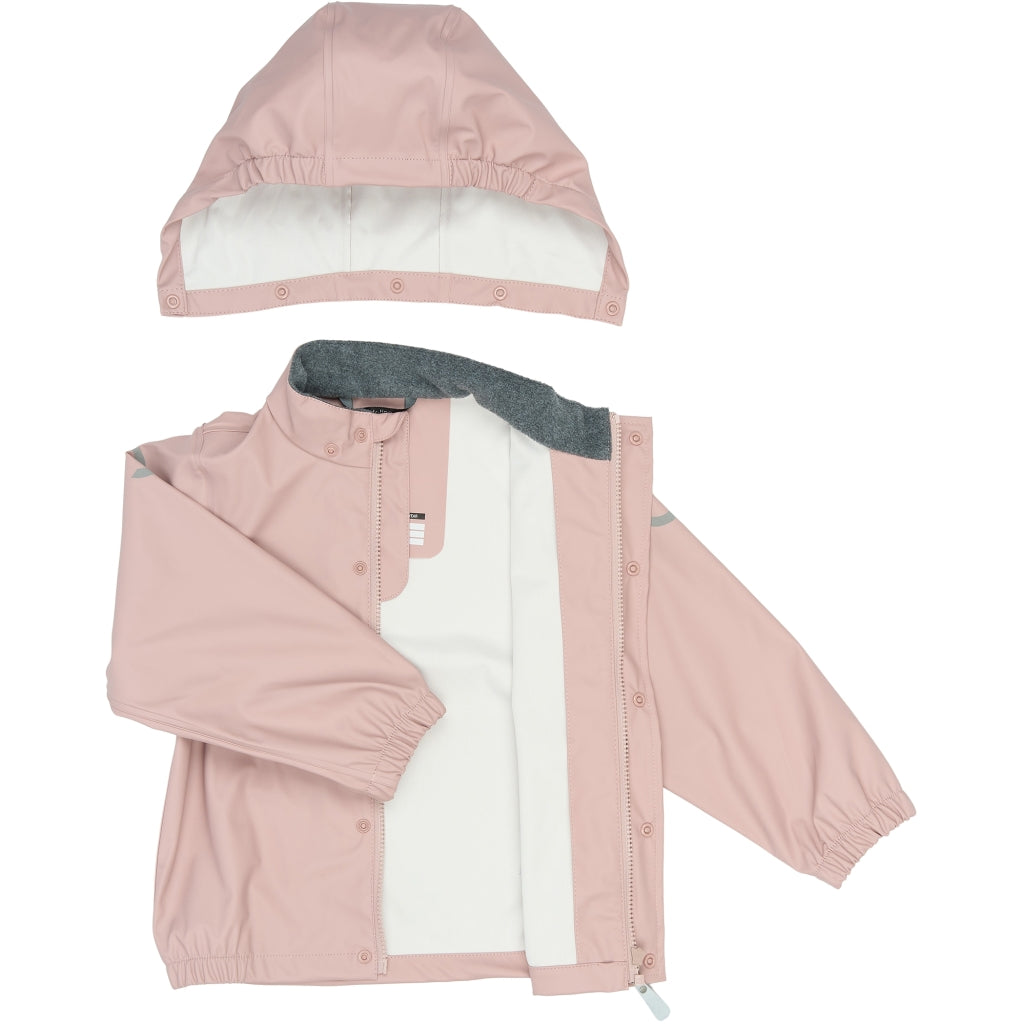 Mikk-Line PU Regnjakke (Ensfarvet) Regntøj Adobe Rose