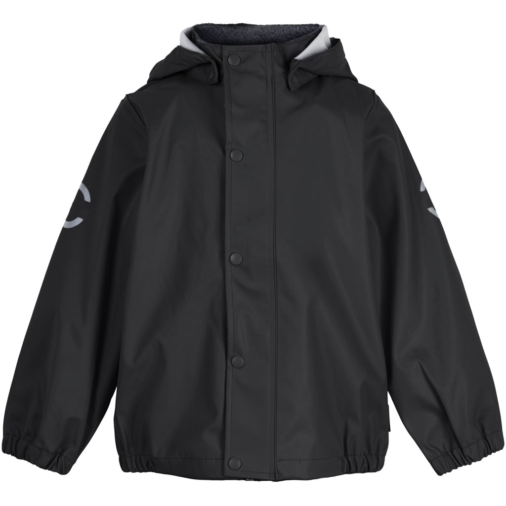 Mikk-Line PU Regnjakke (Ensfarvet) Regntøj Black