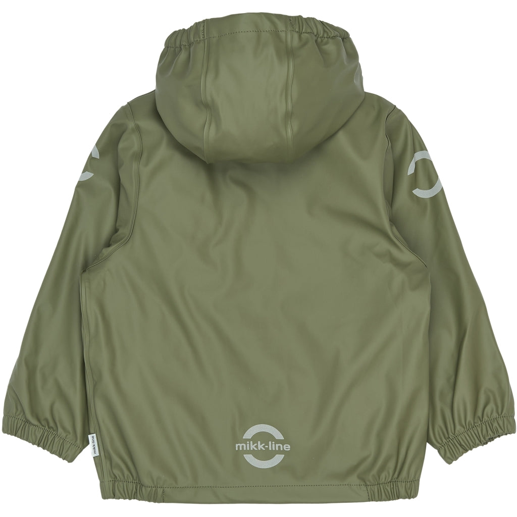 Mikk-Line PU Regnjakke (Ensfarvet) Regntøj Dusty Olive