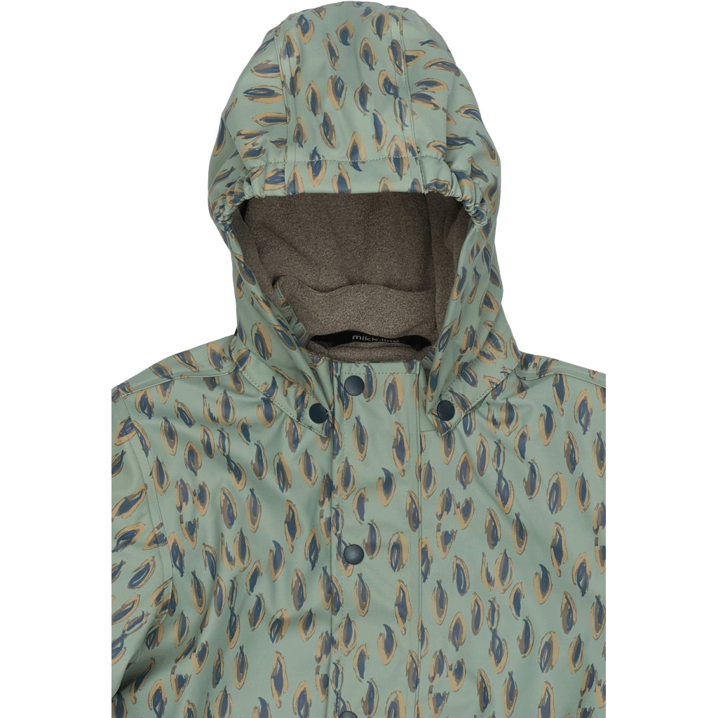 Mikk-Line PU Regntøj Fleece Foret (smækbukser 74-104) Regntøj Iceberg Green