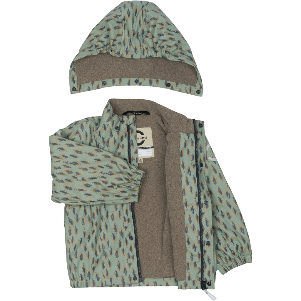 Mikk-Line PU Regntøj Fleece Foret (smækbukser 74-104) Regntøj Iceberg Green