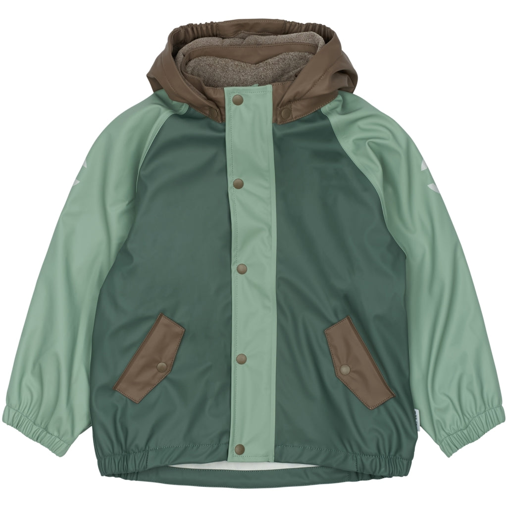 Mikk-Line PU Regntøj Fleece Foret (smækbukser 74-104) Regntøj Balsam Green