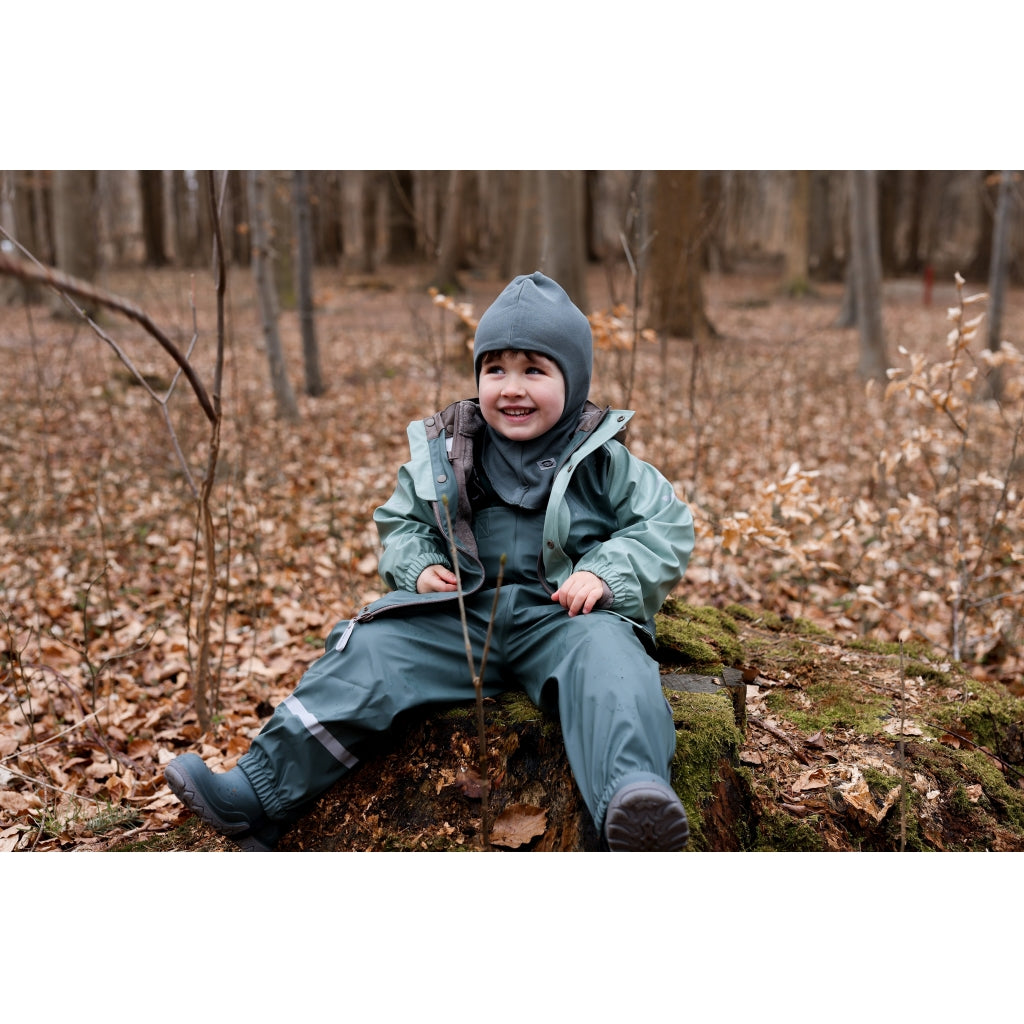 Mikk-Line PU Regntøj Fleece Foret (smækbukser 74-104) Regntøj Balsam Green