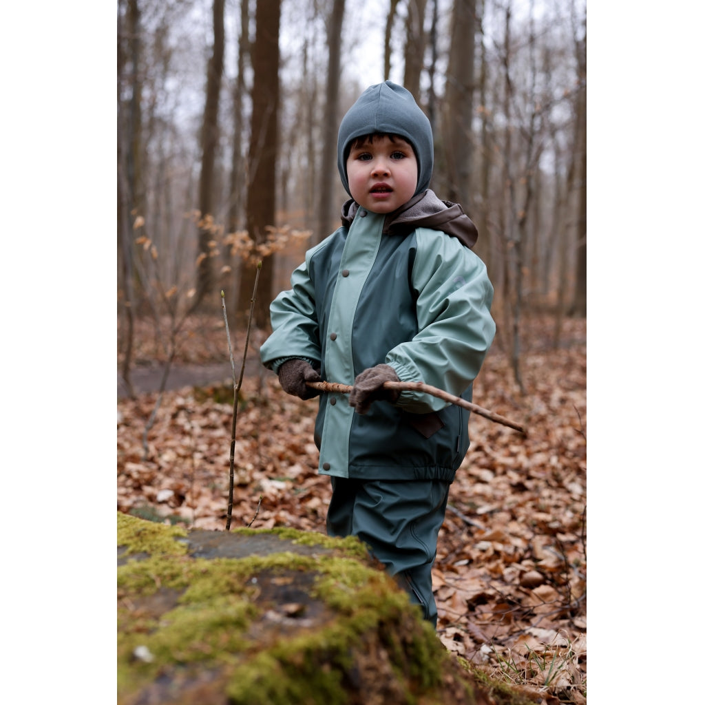 Mikk-Line PU Regntøj Fleece Foret (smækbukser 74-104) Regntøj Balsam Green