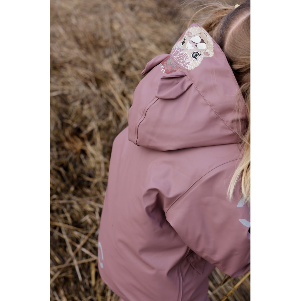 Mikk-Line PU Regntøj Vatteret & Dyredetaljer (smækbukser 80-104) Regntøj Twilight Mauve