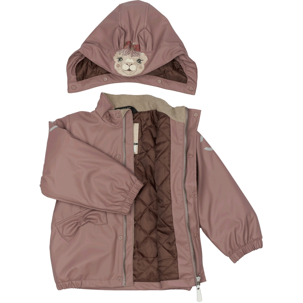 Mikk-Line PU Regntøj Vatteret & Dyredetaljer (smækbukser 80-104) Regntøj Twilight Mauve