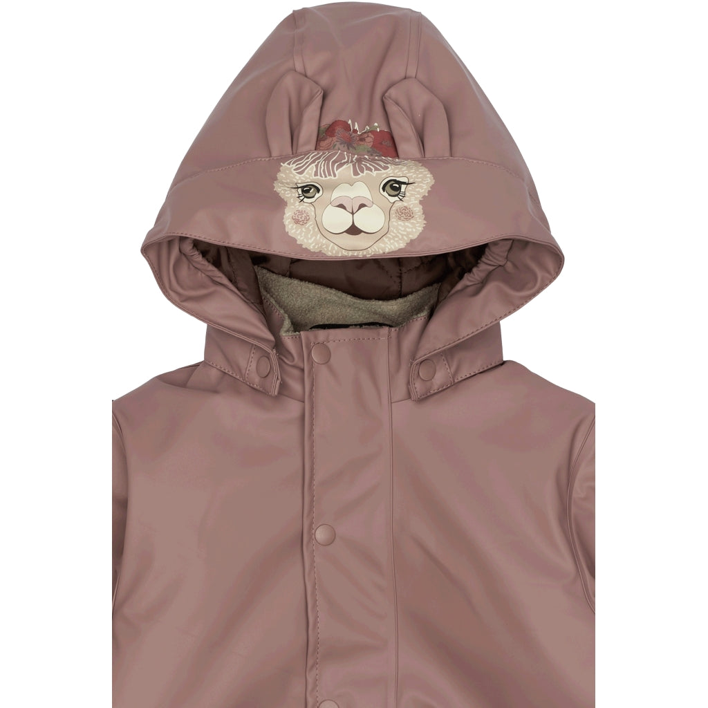 Mikk-Line PU Regntøj Vatteret & Dyredetaljer (smækbukser 80-104) Regntøj Twilight Mauve
