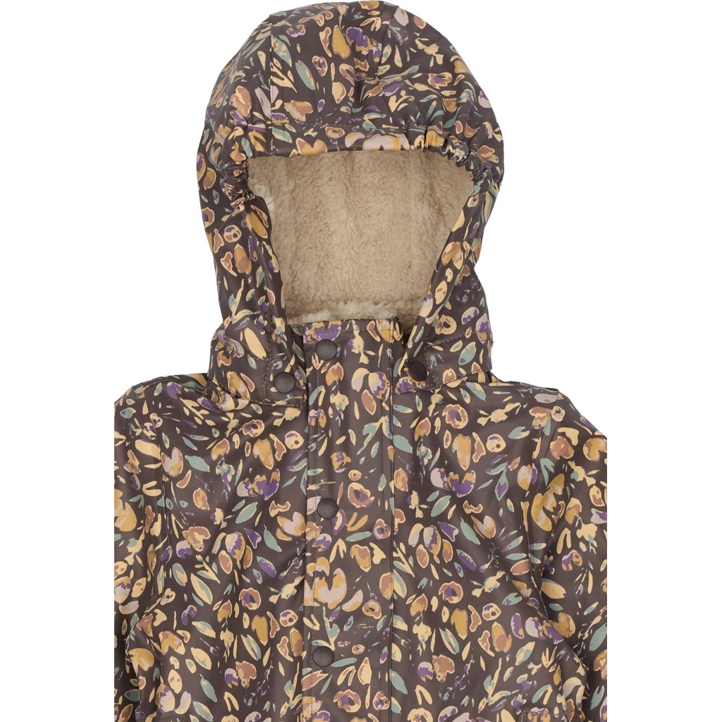 Mikk-Line PU/Teddy Regndragt Blomster Print Regntøj Raisin