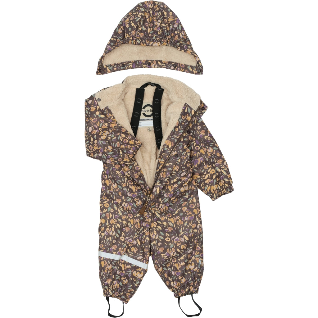 Mikk-Line PU/Teddy Regndragt Blomster Print Regntøj Raisin