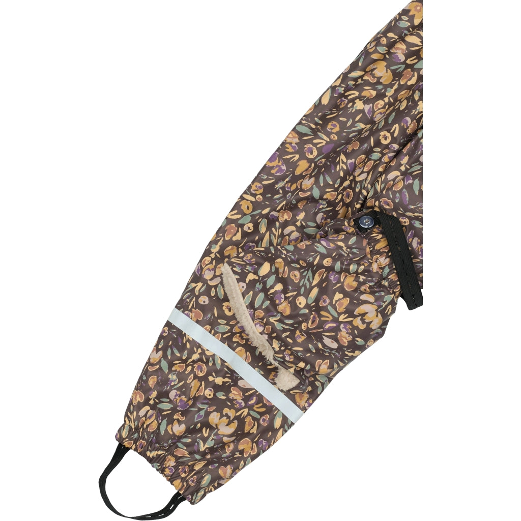 Mikk-Line PU/Teddy Regntøj Blomster Print (smækbukser 74-104) Regntøj Raisin