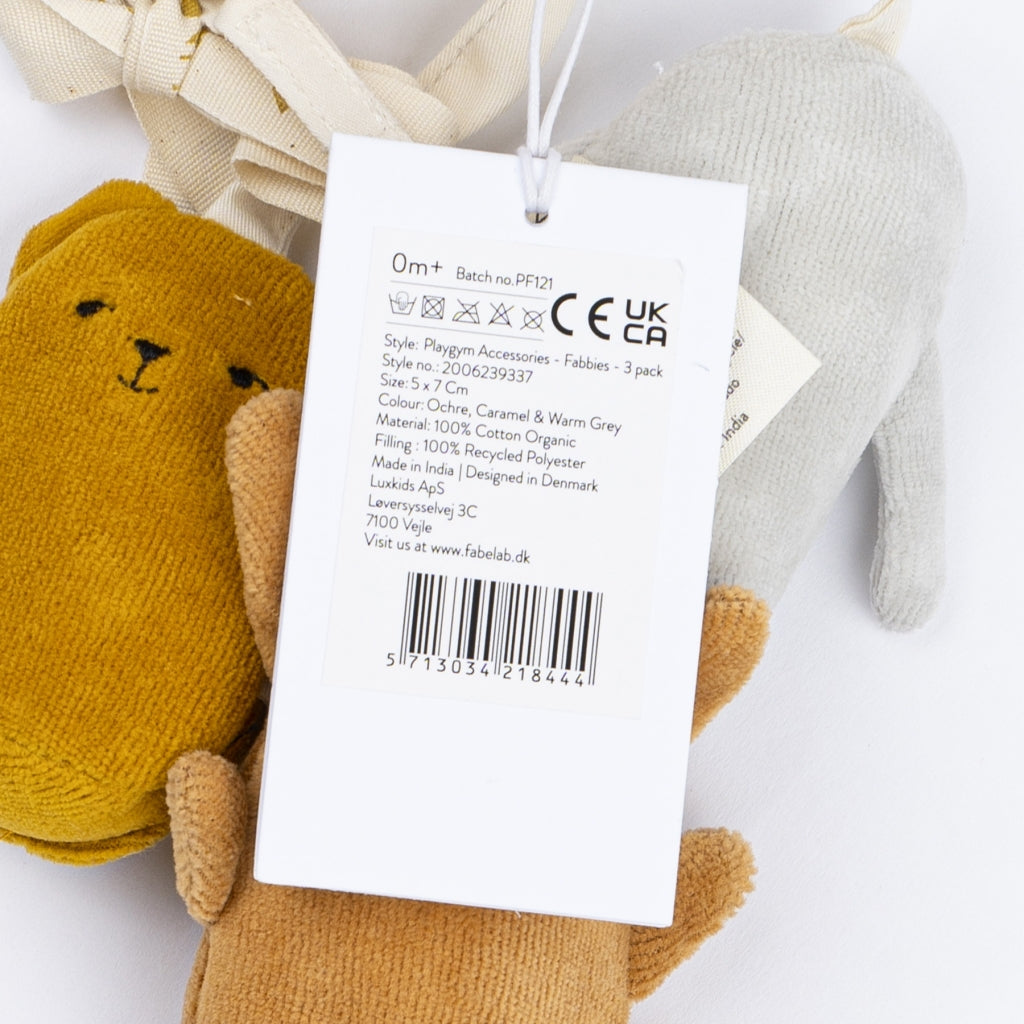 Fabelab Playgym Accessories - Fabbies - 3 pack Baby Toys