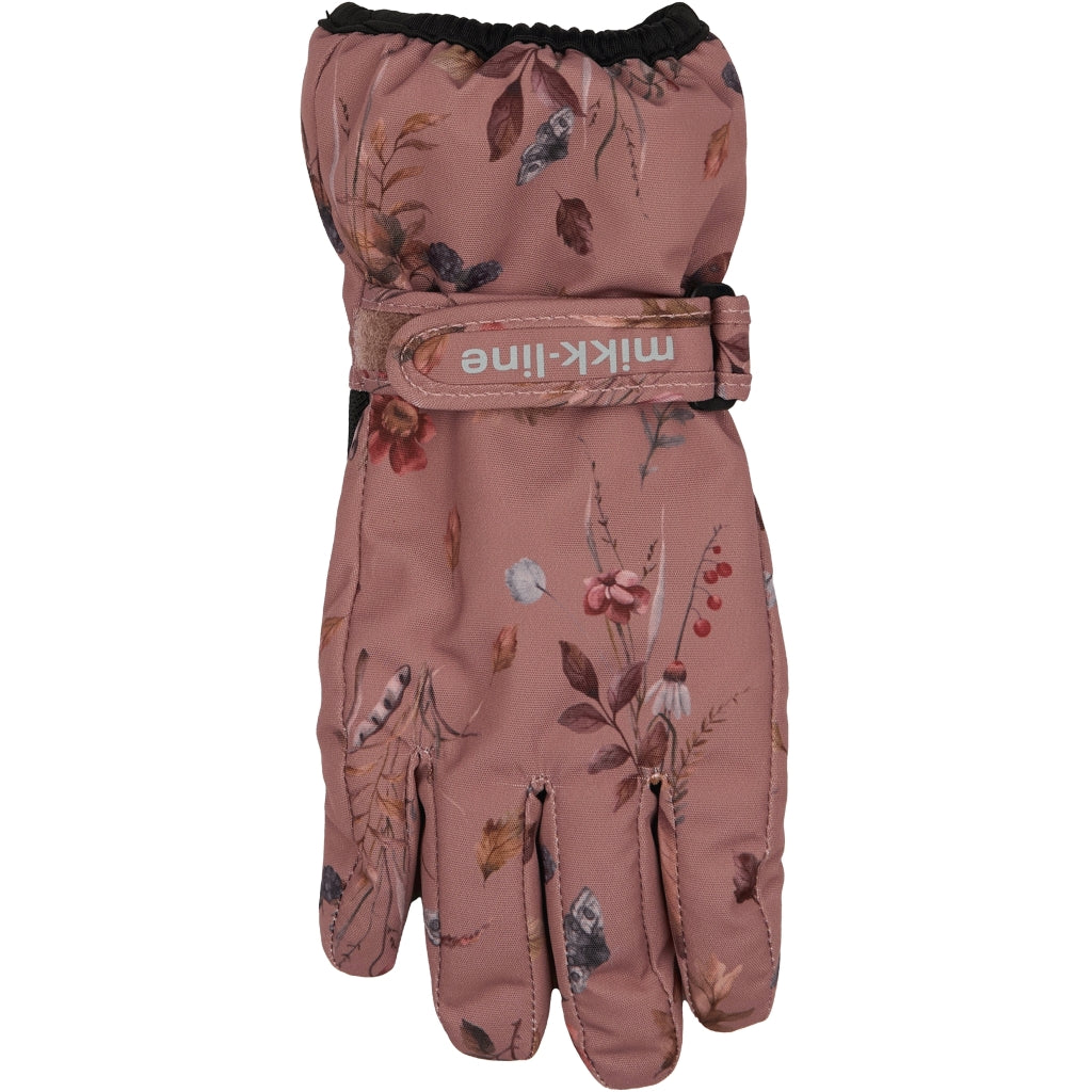 Mikk-Line Polyester Handsker med Blomster Print Accessories Burlwood