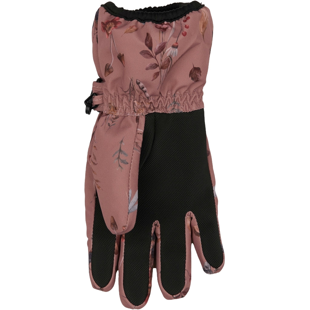 Mikk-Line Polyester Handsker med Blomster Print Accessories Burlwood