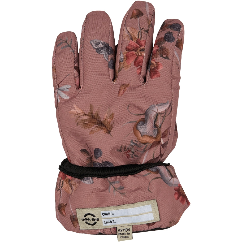 Mikk-Line Polyester Handsker med Blomster Print Accessories Burlwood