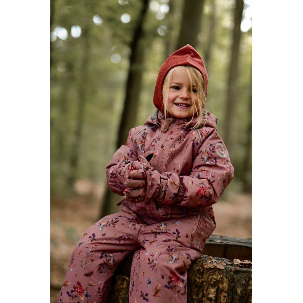 Mikk-Line Polyester Handsker med Blomster Print Accessories Burlwood