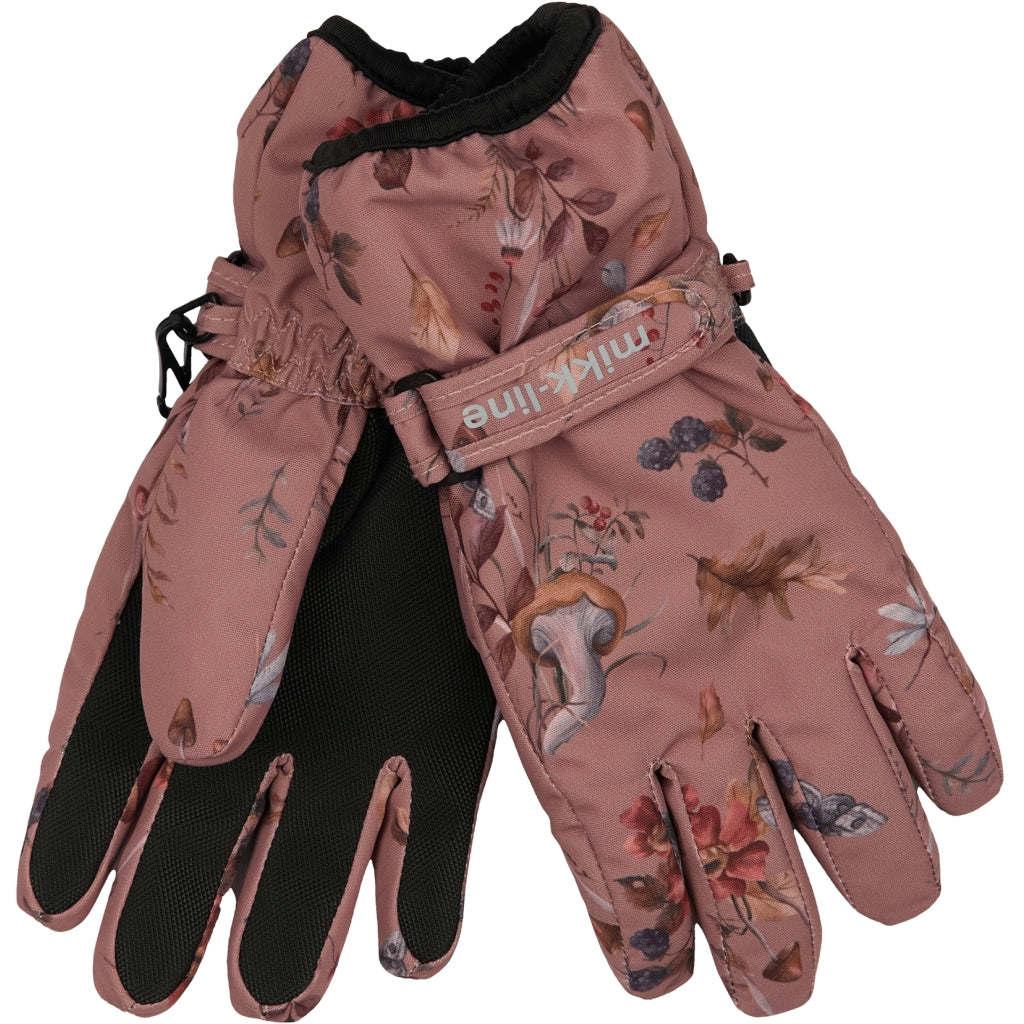 Mikk-Line Polyester Handsker med Blomster Print Accessories Burlwood