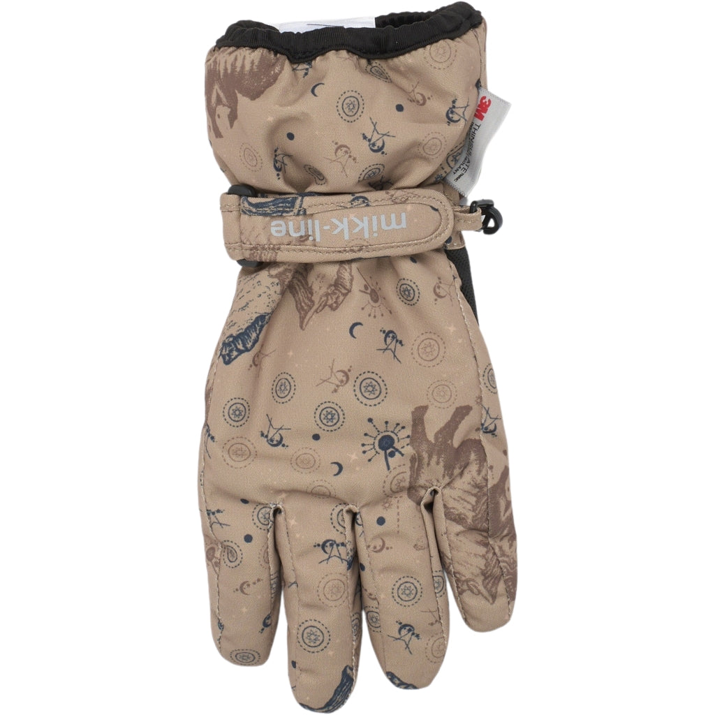 Mikk-Line Polyester Handsker med Blomster Print Accessories Coriander