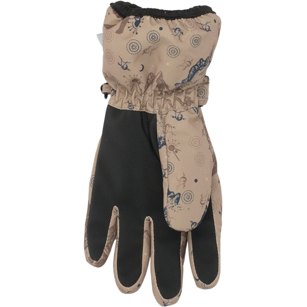 Mikk-Line Polyester Handsker med Blomster Print Accessories Coriander
