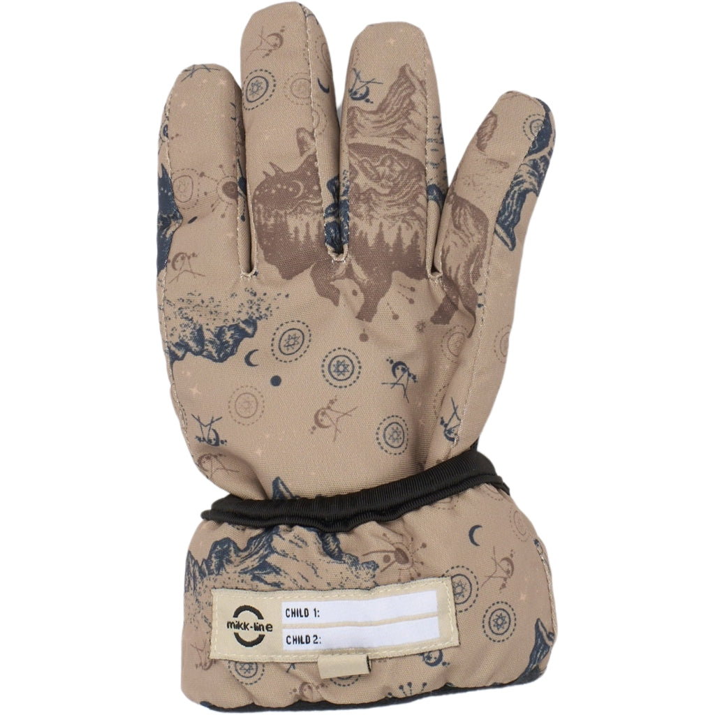Mikk-Line Polyester Handsker med Blomster Print Accessories Coriander