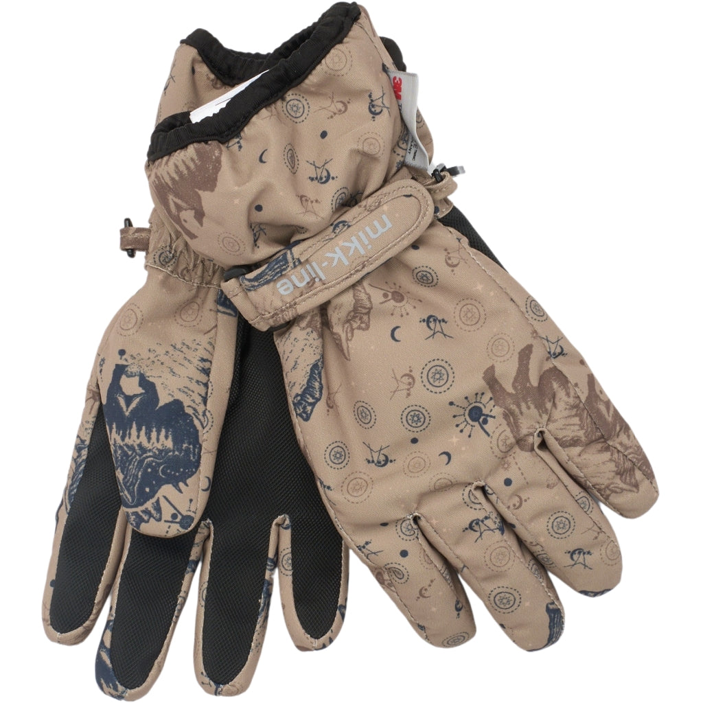 Mikk-Line Polyester Handsker med Blomster Print Accessories Coriander