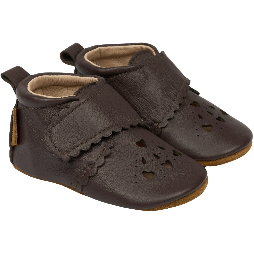 Mikk-Line Prewalker Leather Heart Prewalker Raisin