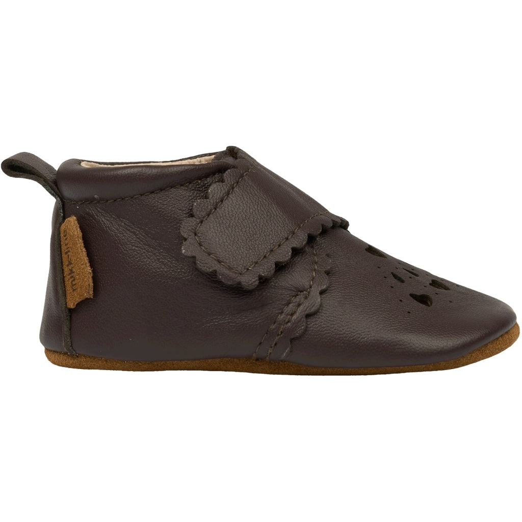 Mikk-Line Prewalker Leather Heart Prewalker Raisin