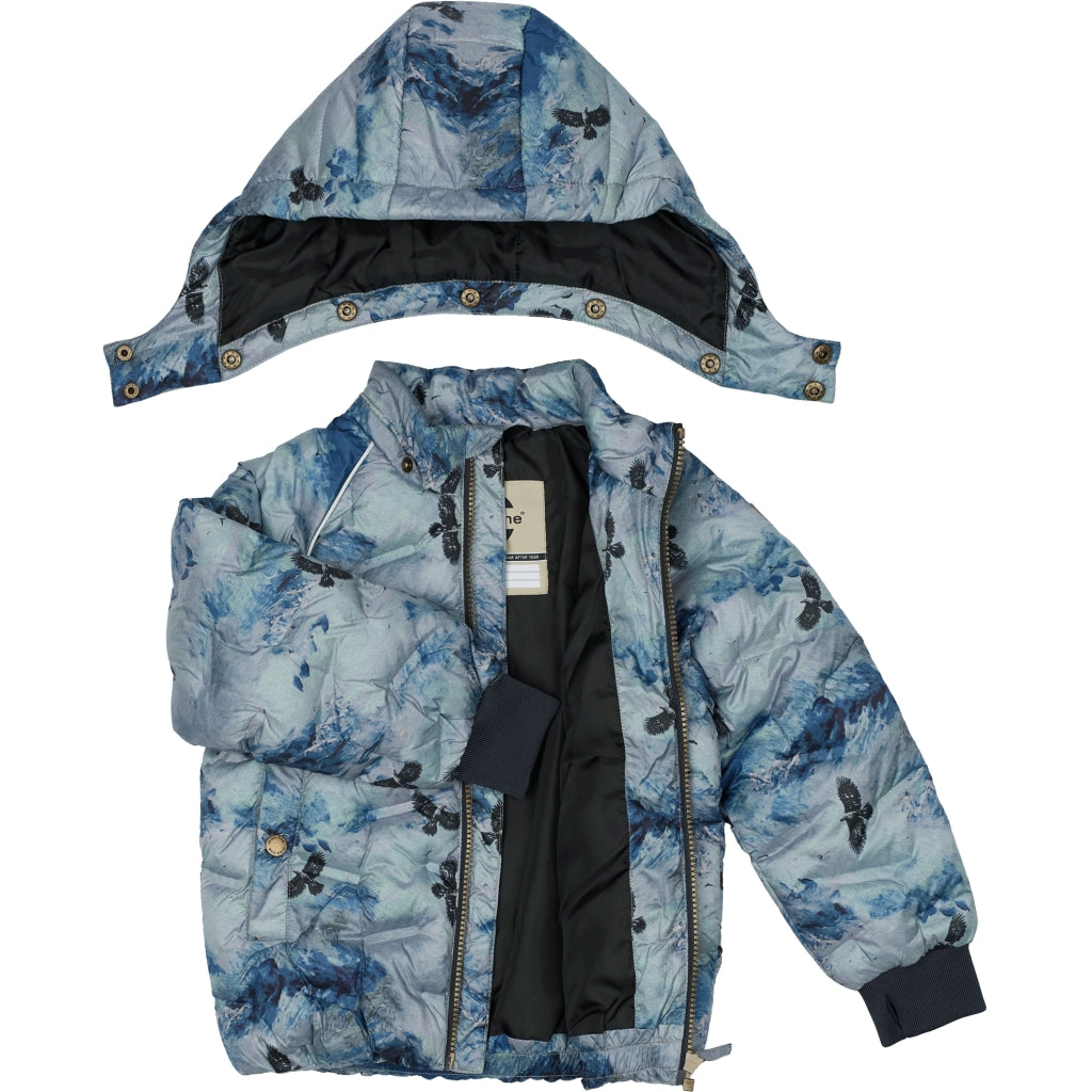 Mikk-Line Puffer Jakke Print Jakker Blue Nights