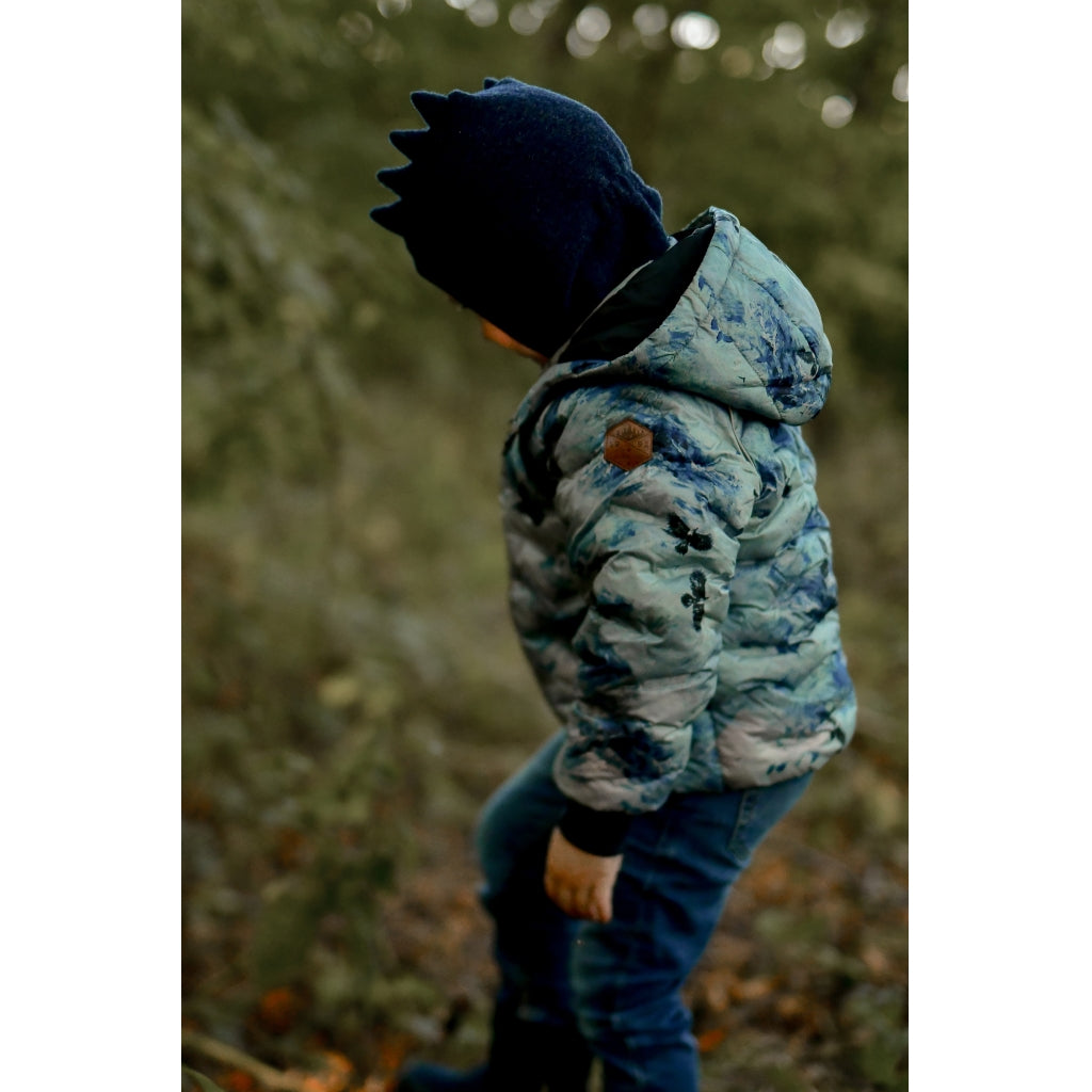 Mikk-Line Puffer Jakke Print Jakker Blue Nights