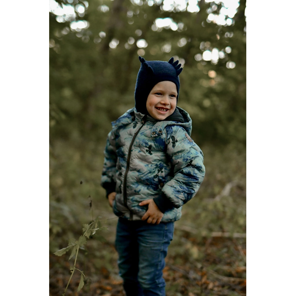 Mikk-Line Puffer Jakke Print Jakker Blue Nights