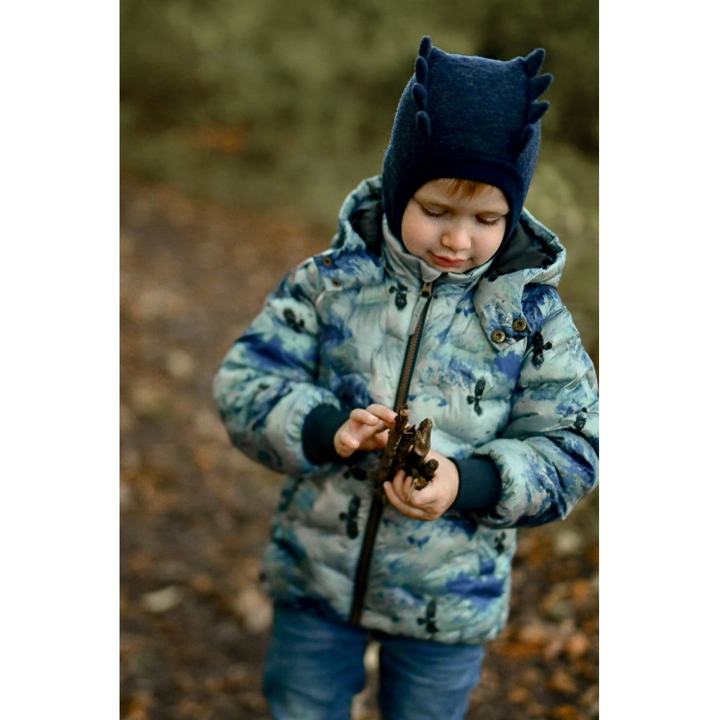 Mikk-Line Puffer Jakke Print Jakker Blue Nights