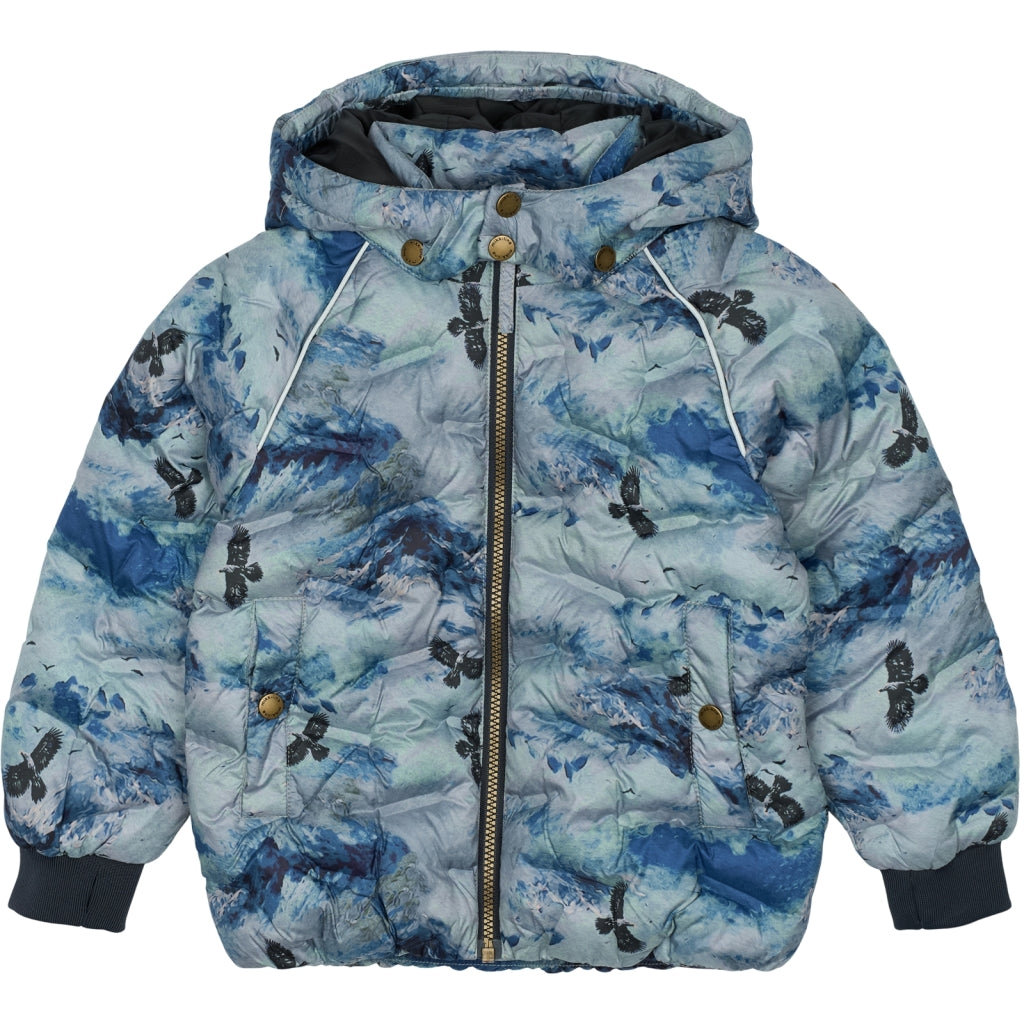 Mikk-Line Puffer Jakke Print Jakker Blue Nights