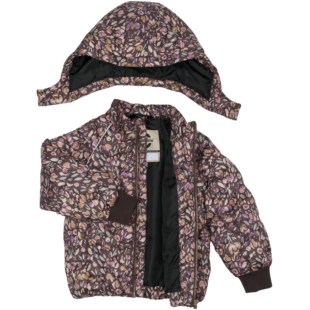 Mikk-Line Puffer Jakke Print Jakker Raisin