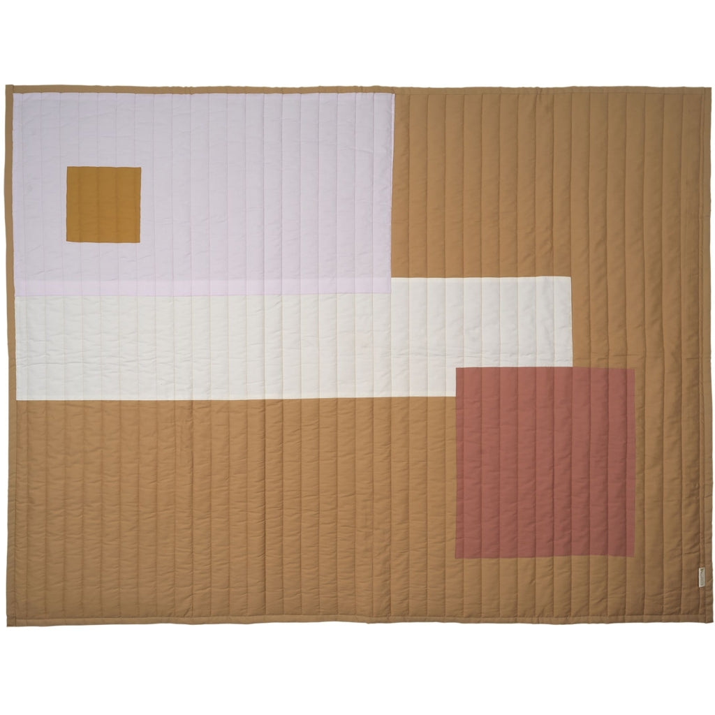 Fabelab Quilted Blanket Graphic - Caramel mix Sengetøj Caramel
