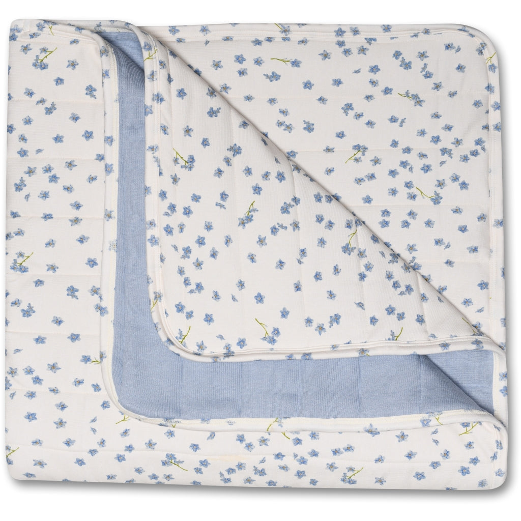 PETIT PIAO Quilted Plaid Printed Blankets Forget Me Not