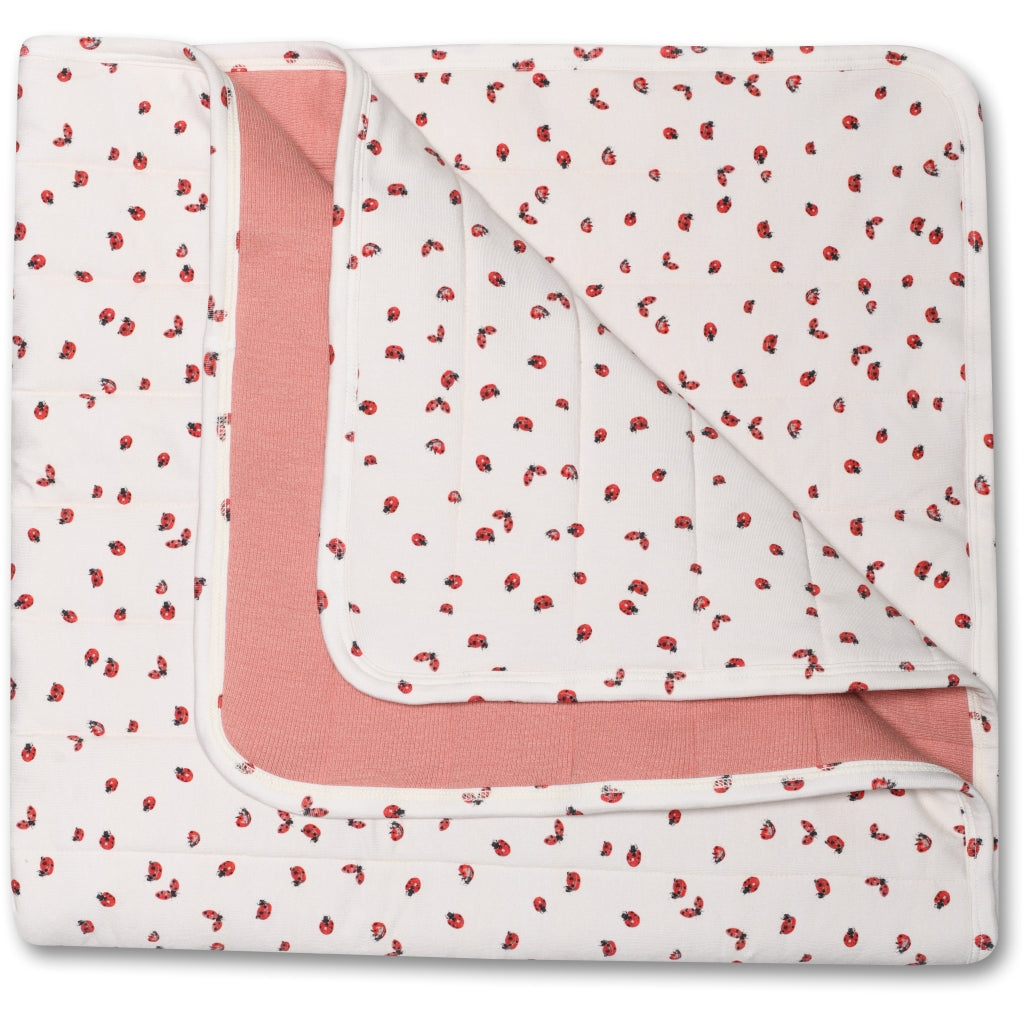 PETIT PIAO Quilted Plaid Printed Blankets Ladybug