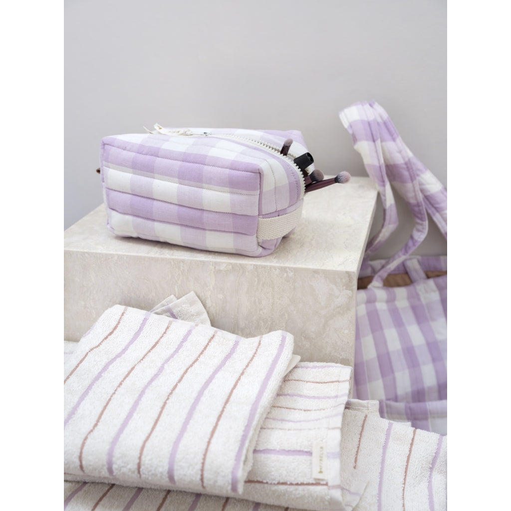 Fabelab Quilted Toiletry bag - Lilac Checks Toiletry Bags Lilac