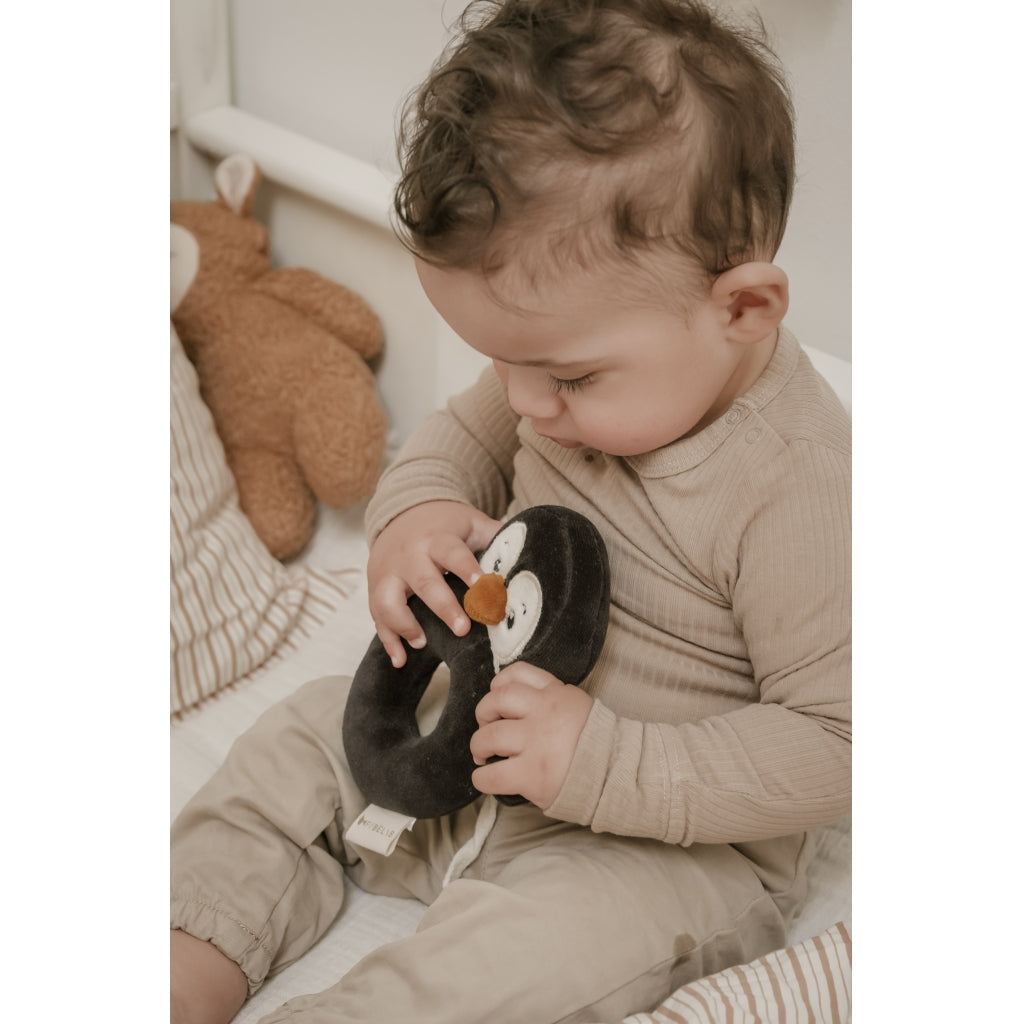 Fabelab Rattle - Penguin Baby Toys Black Beauty