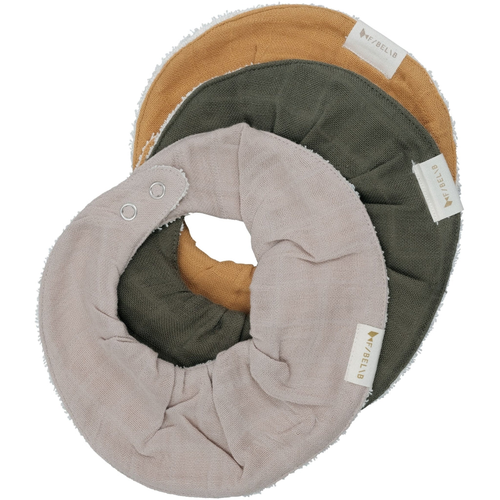 Fabelab Ruffle Bib - Olive Garden - 3 pack Hagesmække og savlesmække OLIVE