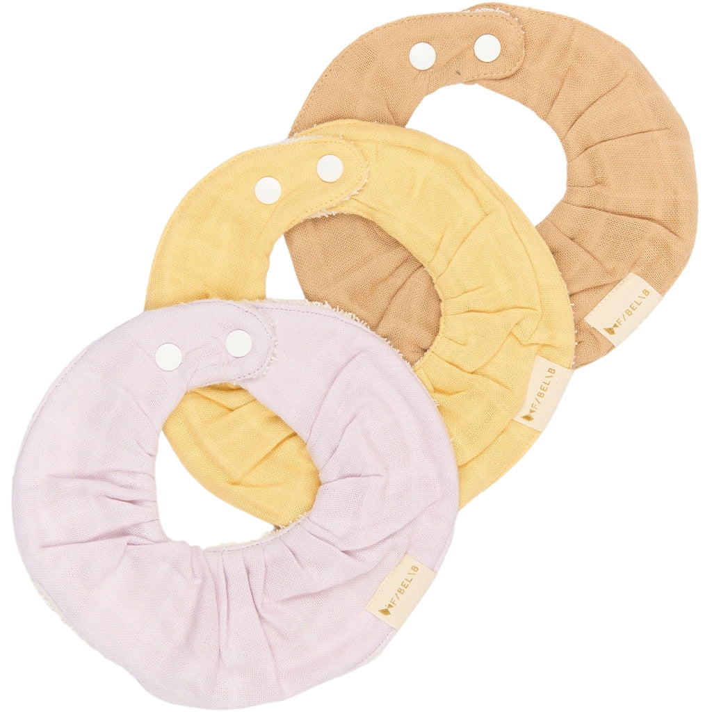 Fabelab Ruffle Bib - Star Dust - 3 pack Hagesmække og savlesmække Lilac
