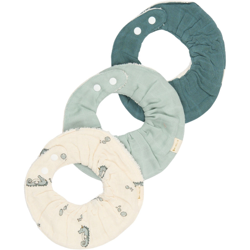 Fabelab Ruffle Bib 3-pack - Under The Sea Hagesmække og savlesmække Goblin Blue