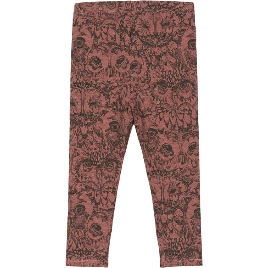 Soft Gallery SGPaula Baby Leggings Ugle Print Leggings Mørkerød (Burlwood)